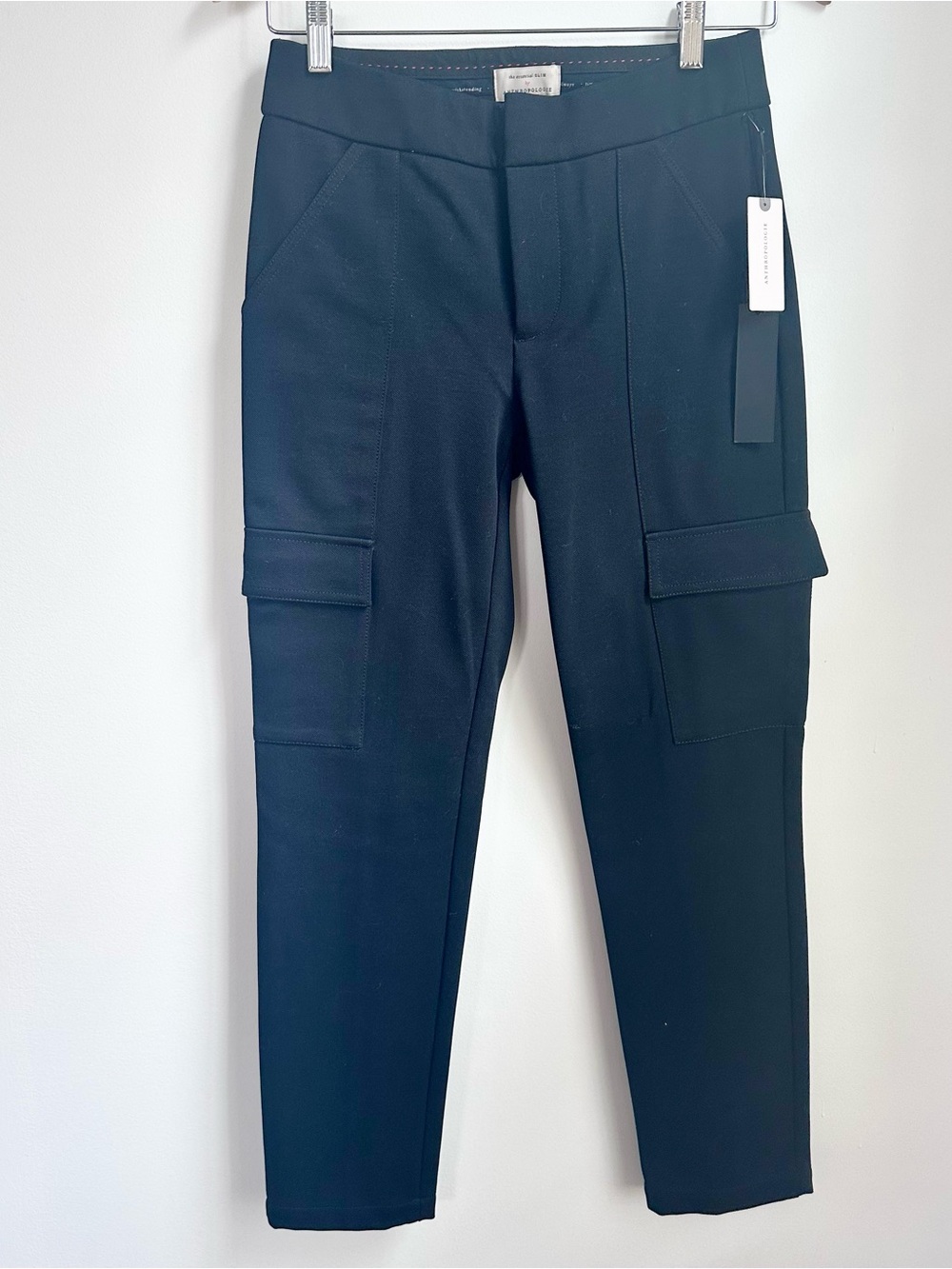 The Essential Slim by Anthropologie Black Cargo Pants Size 2 NWT